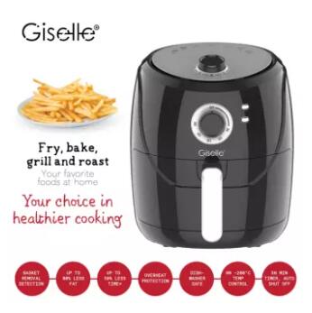 Giselle 4.8L Manual Air Fryer with Timer & Temperature Control - Black KEA0204