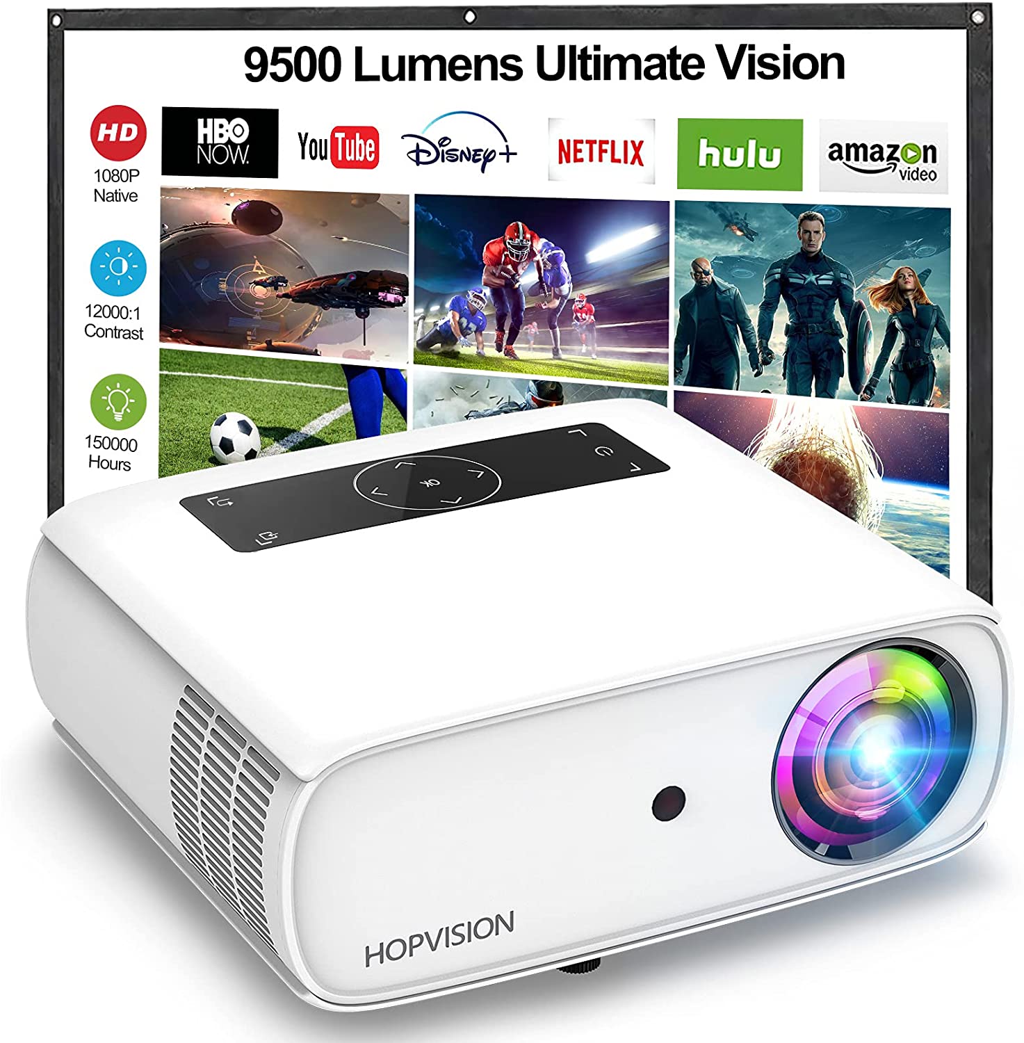 OPVISION Native 1080P Projector